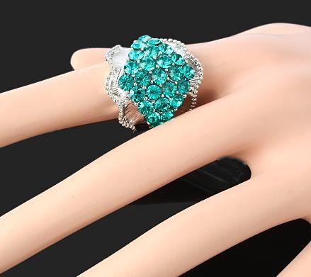 BLING BLING BLUE SWAROVSKI CRYSTAL RING-sz 7.5
